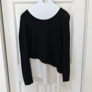 INC Asymmetric Hem Tunic with Gold Zipper Detail